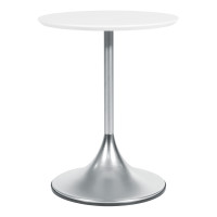 OSP Home Furnishings FLWA9300-NB Flower Side Table with White Top and Nickel Base